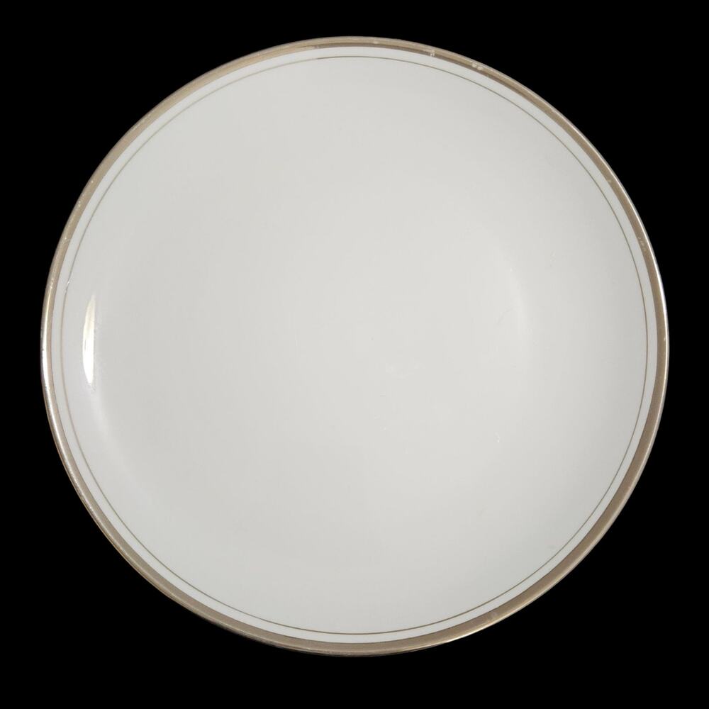 Royalton China Japan Dinner Plate Gold Trim White Porcelain Classic